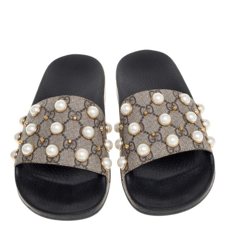 gucci pearl slides 39