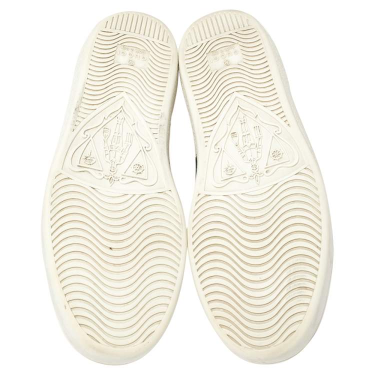 Pre Owned Gucci White Leather Embroidered Ladybird And Pineapple Ace Sneakers Size 37