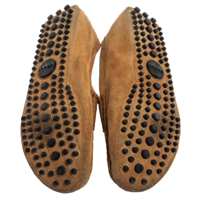 مملوكة مسبقًا Gucci Beige Suede And Guccissima Leather Slip On Loafers Size 37