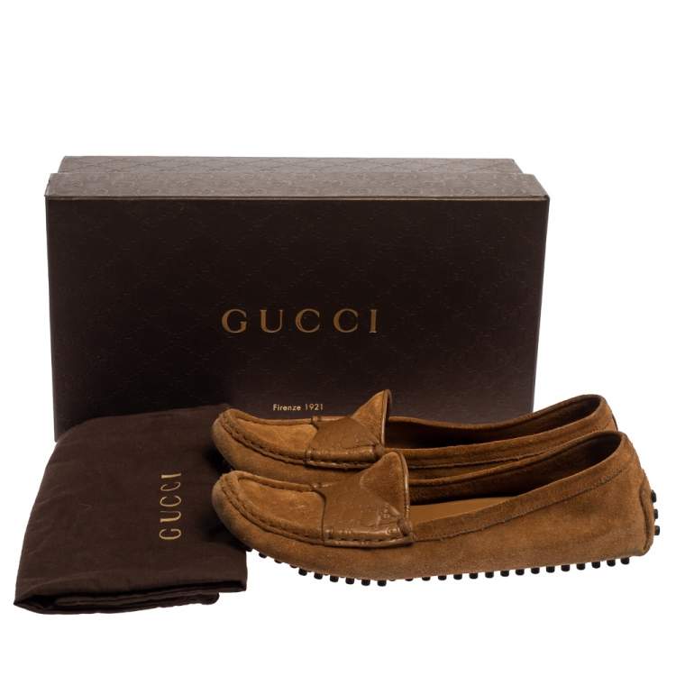 مملوكة مسبقًا Gucci Beige Suede And Guccissima Leather Slip On Loafers Size 37