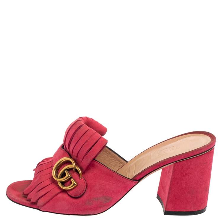 Gucci marmont hot sale pink shoes