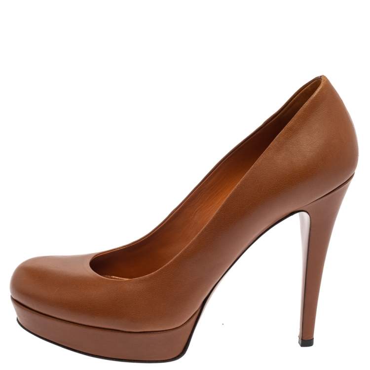 Block Platform Heels Cover Shoe- Brown | Konga Online Shopping