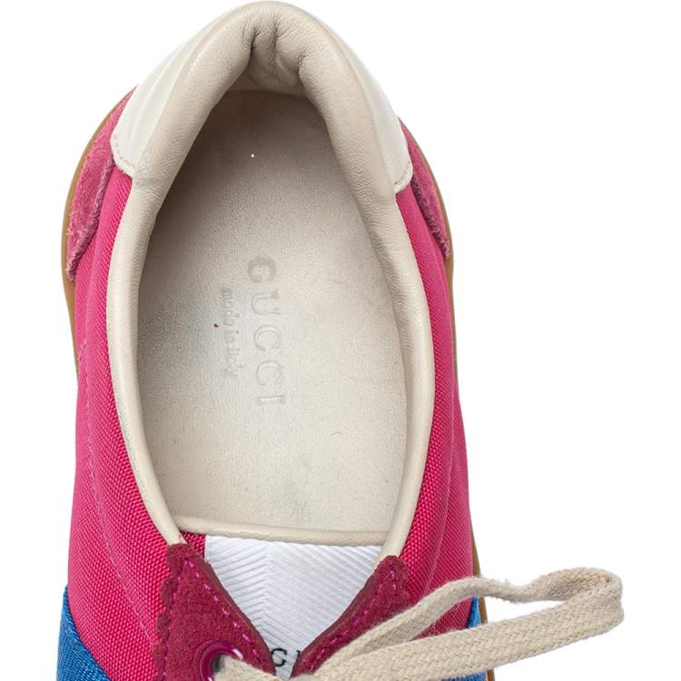 Pre Owned Gucci  Multicolor Suede And Fabric Furbe Sneakers Size 37.5
