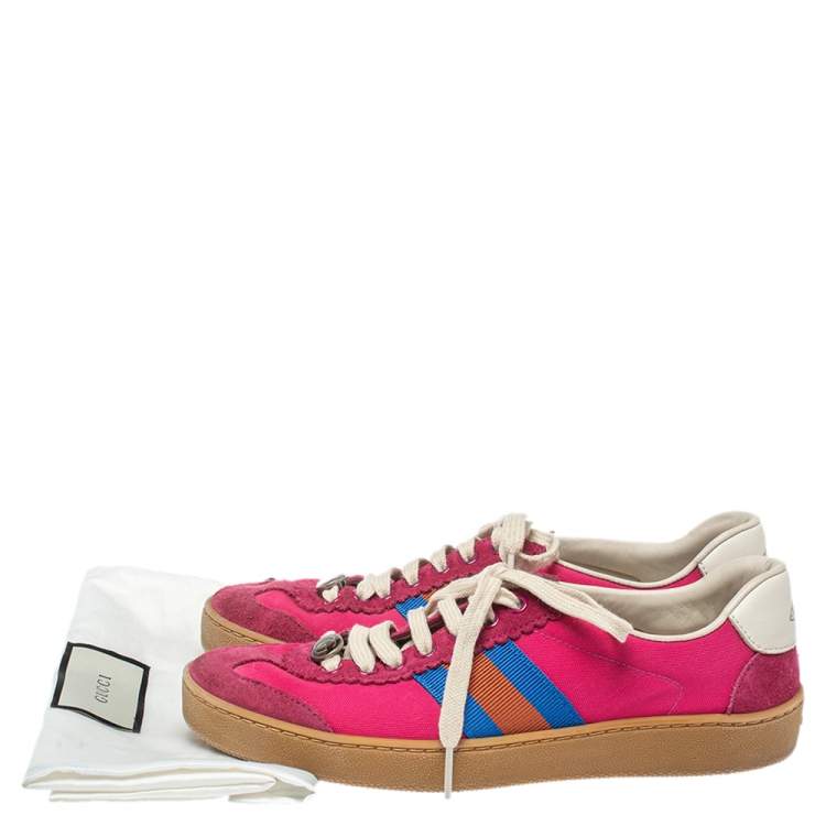 Pre Owned Gucci  Multicolor Suede And Fabric Furbe Sneakers Size 37.5