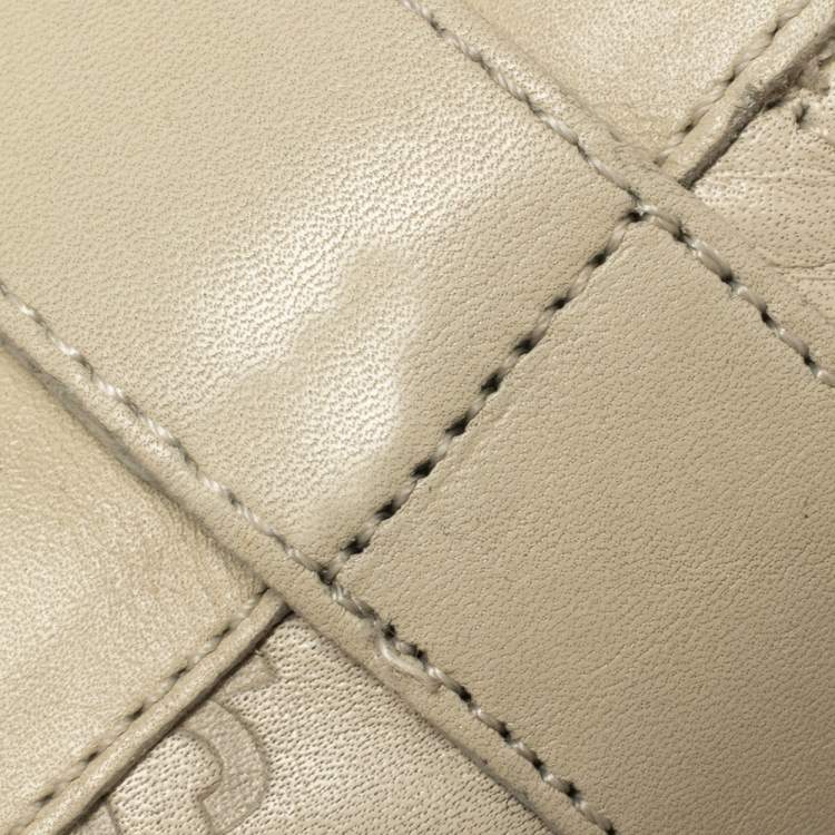 Pre Owned Gucci Cream Guccissima Leather Velcro Sneakers Size 36