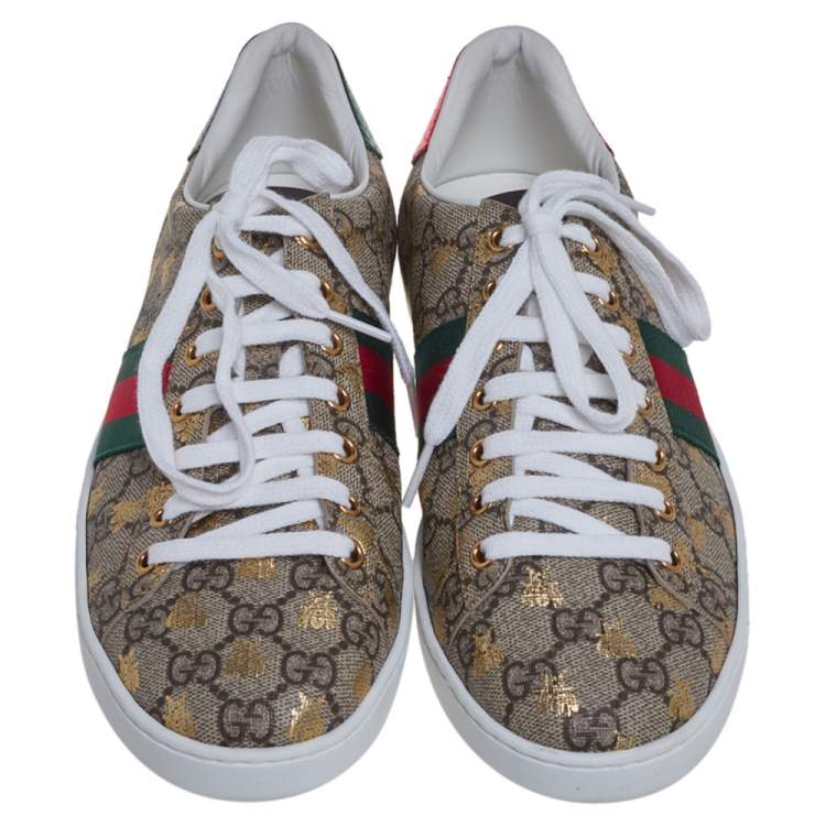 Pre Owned Gucci Multicolor GG Supreme Canvas Ace Bee Sneakers Size 40