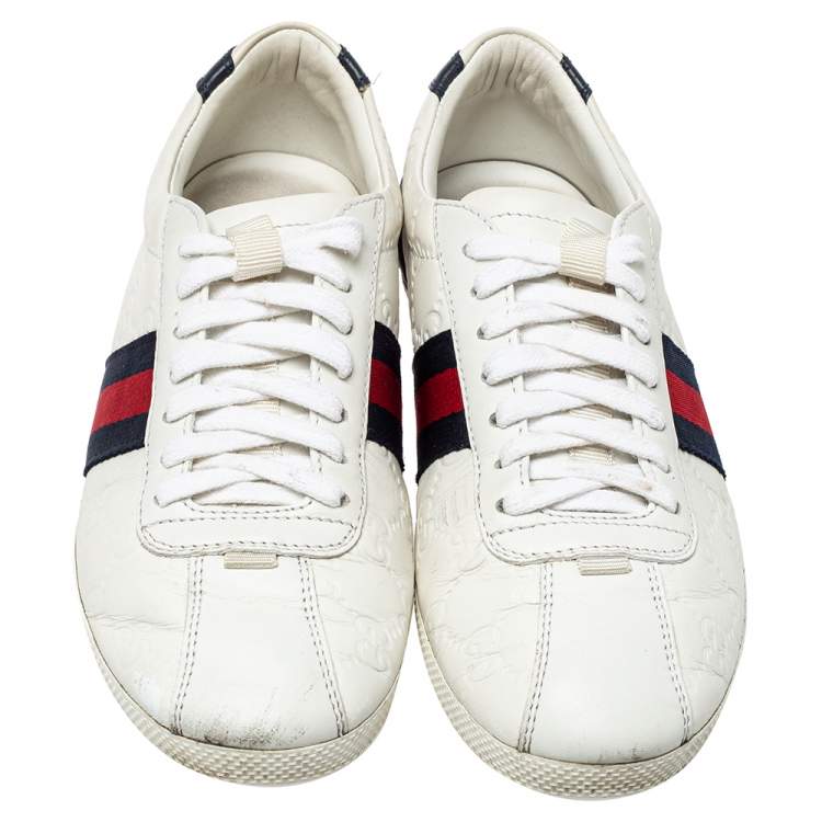 Uafhængig thespian kandidatgrad Gucci White Guccissima Leather Lace Up Sneakers Size 37.5 Gucci | TLC
