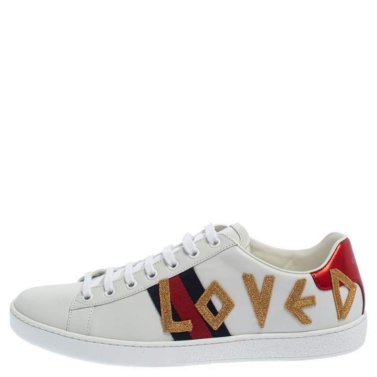 Gucci White Leather Loved New Ace Low Top Sneakers Size 41 Gucci | TLC