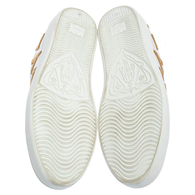 Pre Owned Gucci White Leather Loved New Ace Low Top Sneakers Size 41