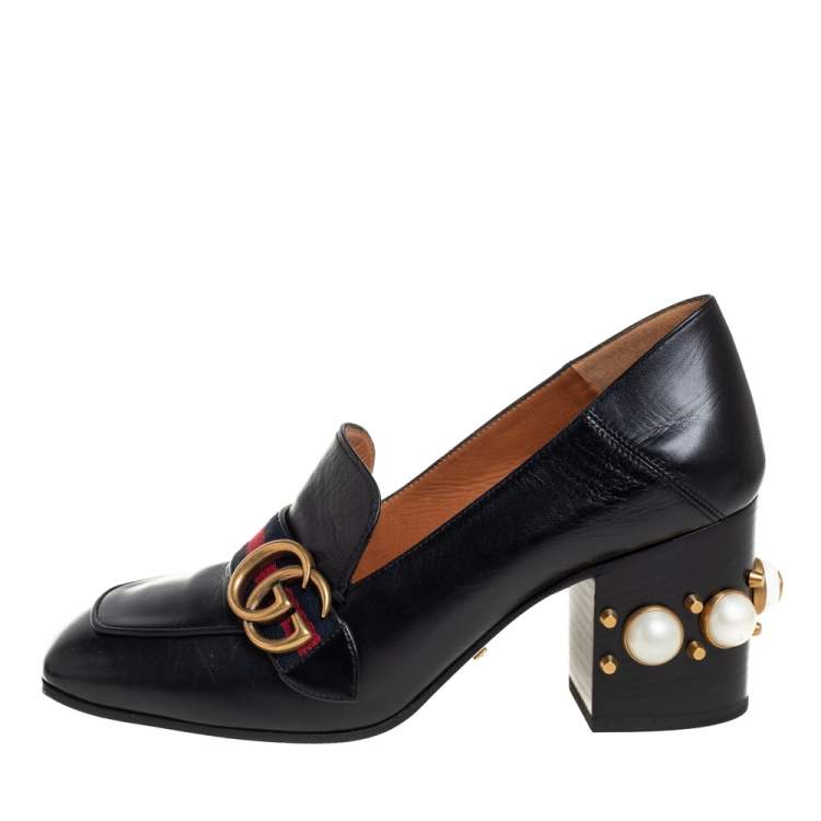 Gucci marmont patent hot sale leather pumps