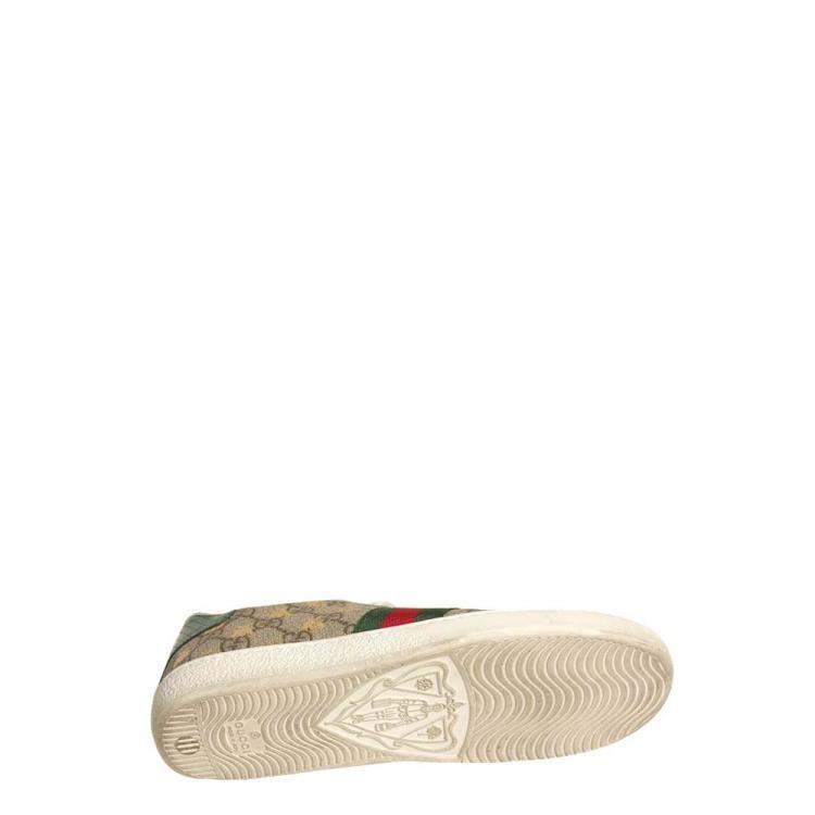 Pre Owned Gucci GG Supreme Canvas Bees Ace Sneakers Size EU 37.5