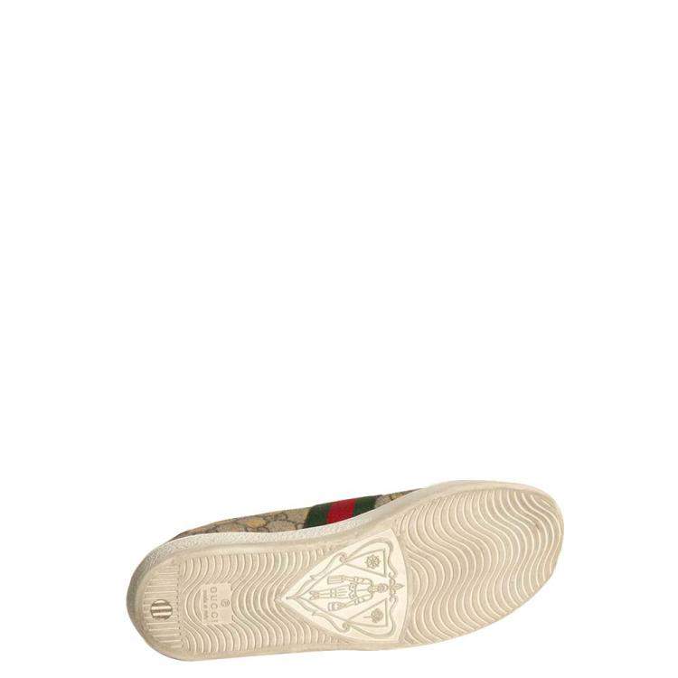 Pre Owned Gucci GG Supreme Canvas Bees Ace Sneakers Size EU 37.5
