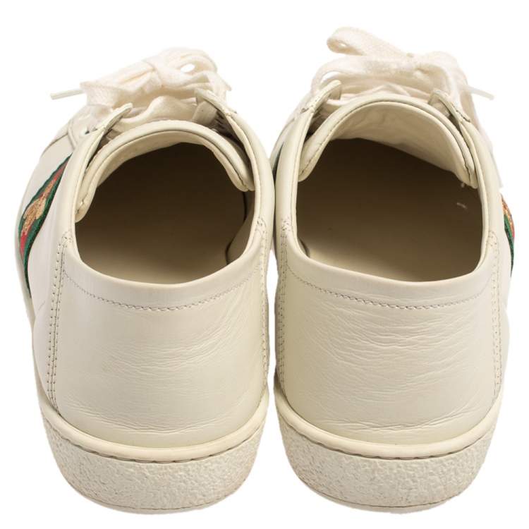 Pre Owned Gucci White Leather Ace Low Top Sneakers Size 38