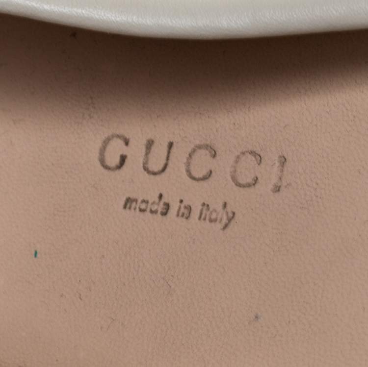 Pre Owned Gucci Cream Microguccissima Leather Loafers Size 37.5