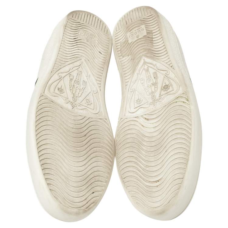 Pre Owned Gucci White Leather Ace Bee Sneakers Size 38.5