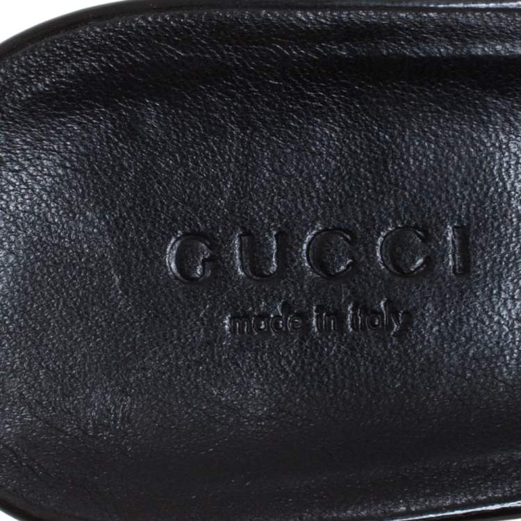 Pre Owned Gucci Black Patent Leather Hysteria Slide Sandals Size 39