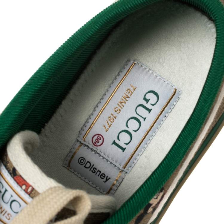 مملوكة مسبقًا Gucci Brown Coated Canvas Disney Edition Low Top Sneakers Size 38