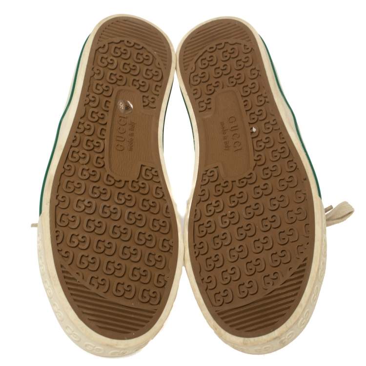 مملوكة مسبقًا Gucci Brown Coated Canvas Disney Edition Low Top Sneakers Size 38