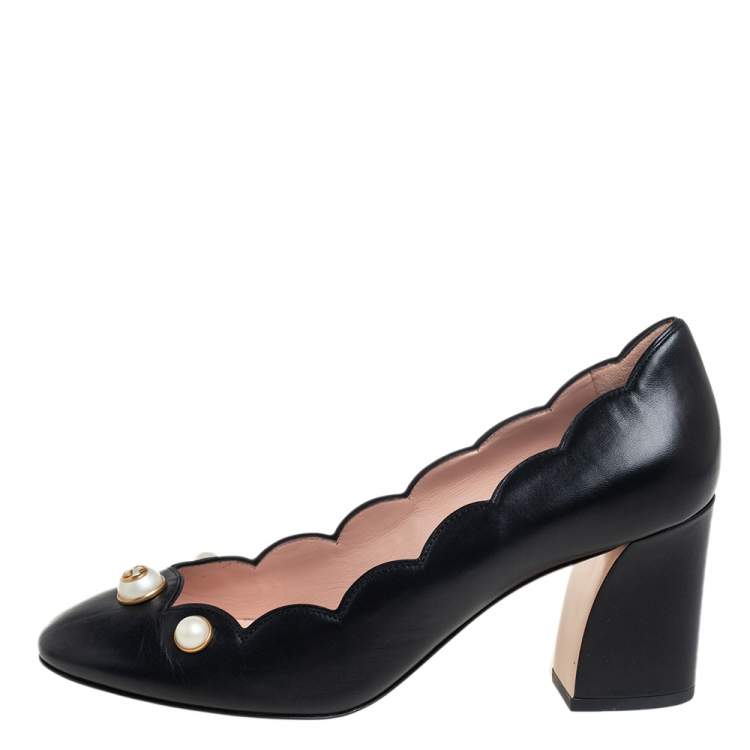 Scalloped on sale block heel