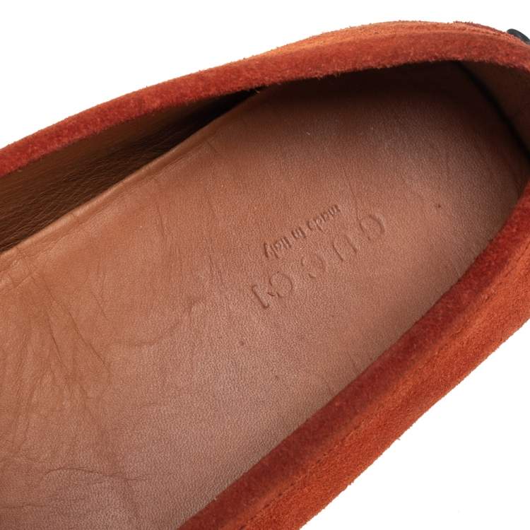 Pre Owned Gucci Tan Suede Slip On Loafers Size 36.5