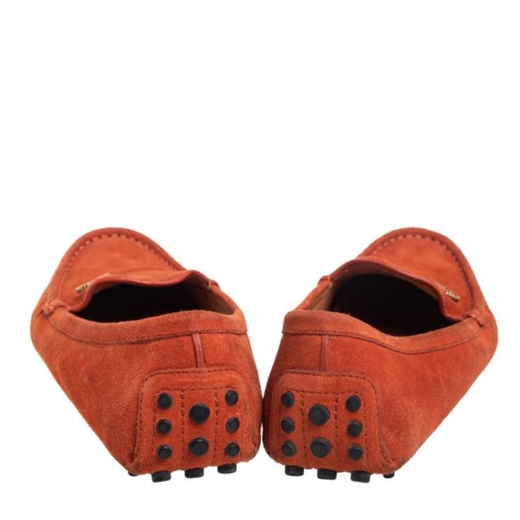 Pre Owned Gucci Tan Suede Slip On Loafers Size 36.5