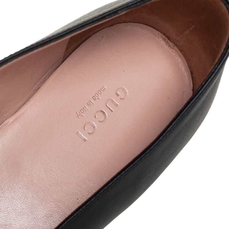 Pre Owned Gucci Black Leather Horsebit Slip On Loafers Size 39