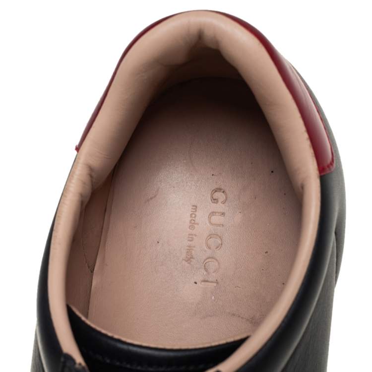 Pre Owned Gucci Black Leather Ace Platform Sneakers Size 37