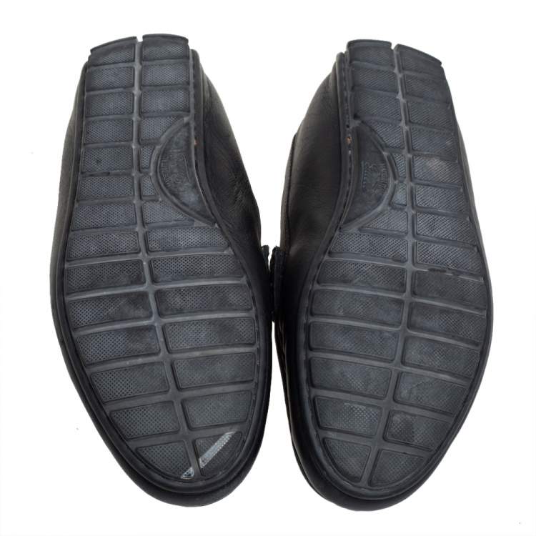 مملوكة مسبقًا Gucci Black Guccissima Leather Slip On Loafers Size 37