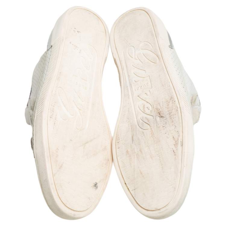 Pre Owned Gucci White Leather High Top Sneakers Size 36.5
