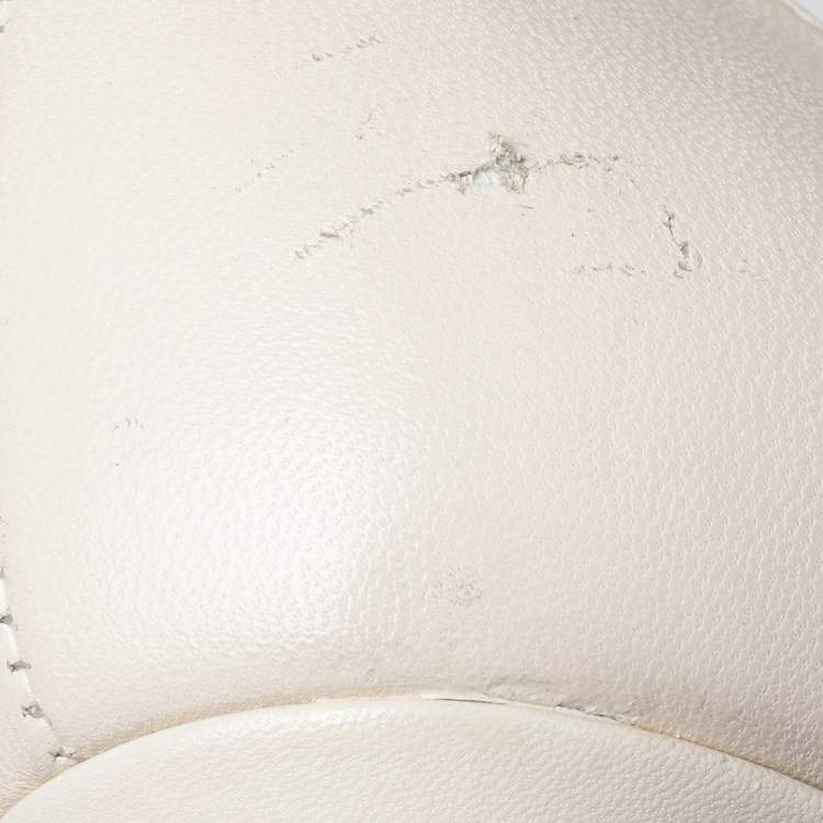 Pre Owned Gucci Cream Leather Sylvie Mary Jane Pumps Size 36