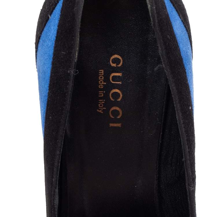 Pre Owned Gucci Tricolor Suede Pointed Toe Pumps Size 35.5