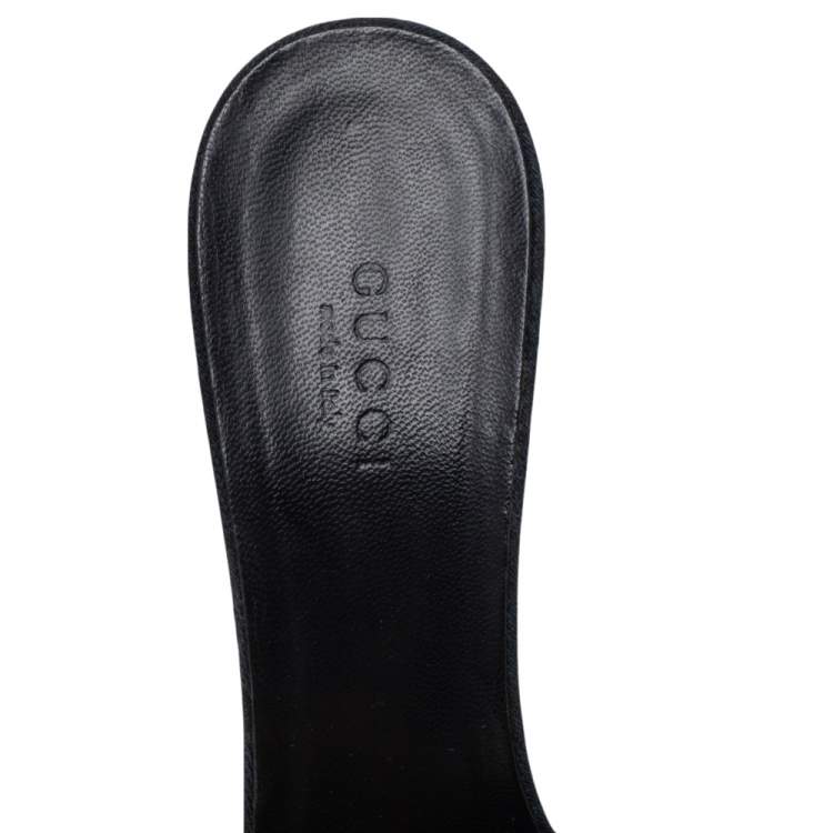 Pre Owned Gucci Black GG Canvas Slide Sandals Size 37