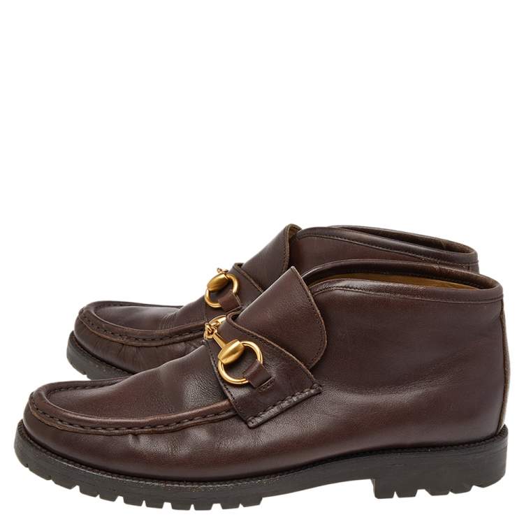 مملوكة مسبقًا Gucci Dark Brown Leather Horsebit Loafers Size 36