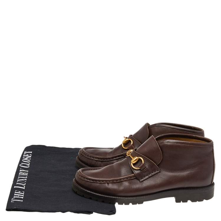 مملوكة مسبقًا Gucci Dark Brown Leather Horsebit Loafers Size 36