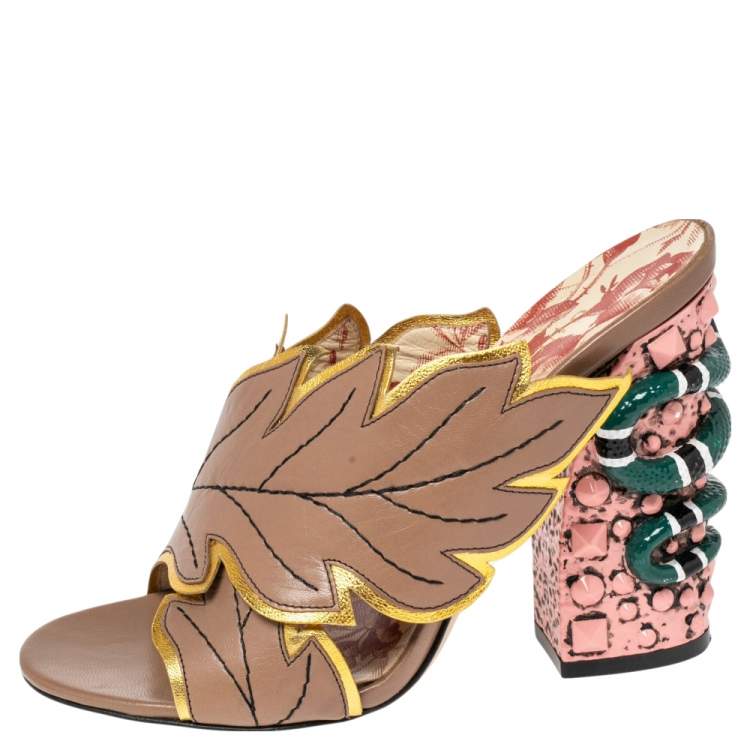 gucci leaf sandals