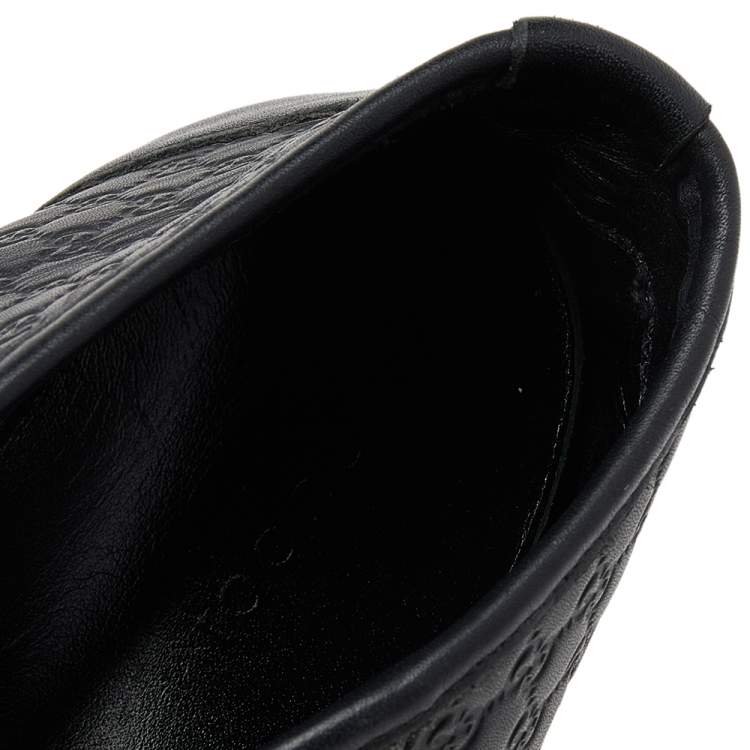 مملوكة مسبقًا Gucci Black Microguccissima Leather High Top Sneakers Size 39.5
