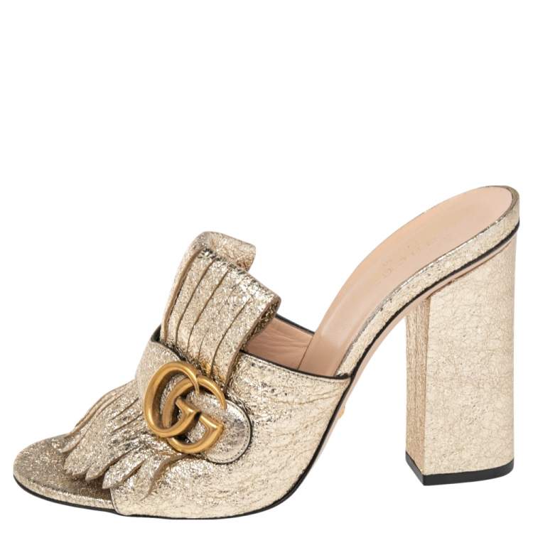 Gg marmont 2025 slide heeled sandals