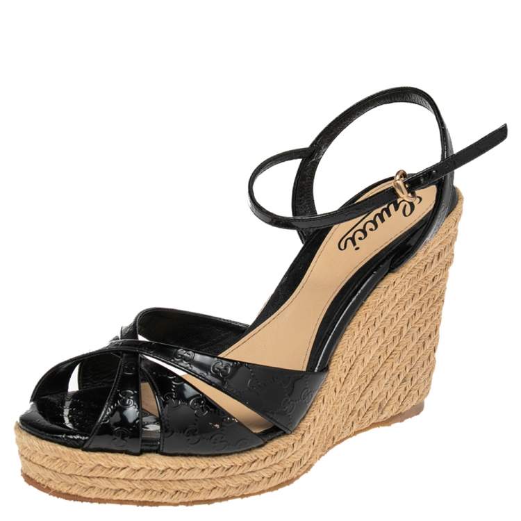 Gucci black sale wedges