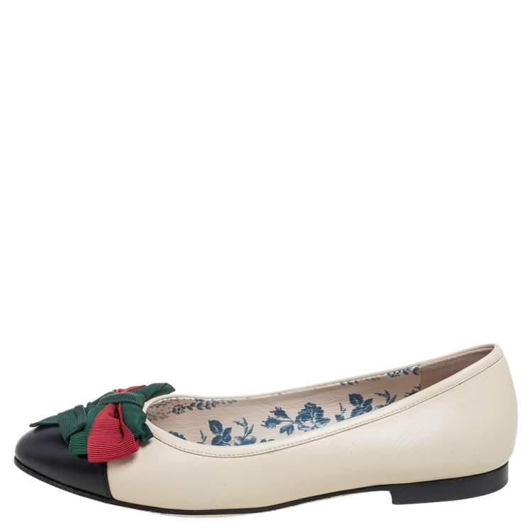 gucci web bow flats