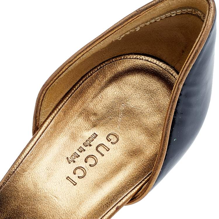 Pre Owned Gucci Black Patent Leather And PVC Pumps Size 38.5