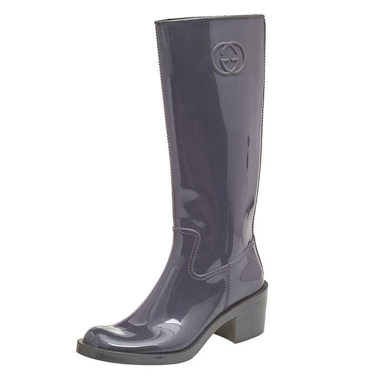 Silicon Admin lava Gucci Grey Rubber Rain Boots Size 38 Gucci | TLC