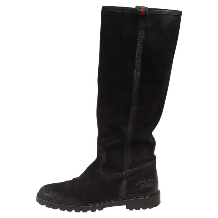 Gucci Black Suede Knee Boots Size 38 Gucci The Luxury Closet