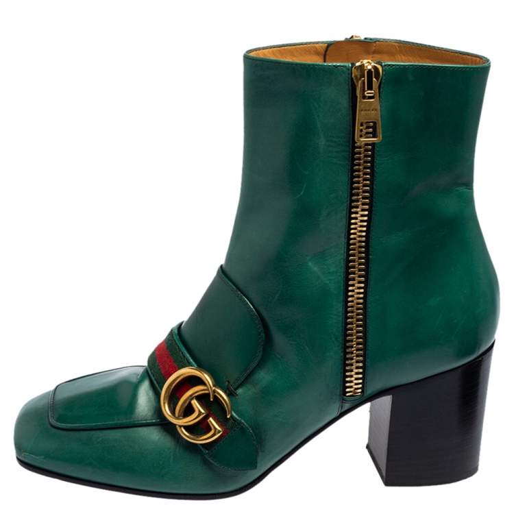 Gucci GG Leather Ankle Boot Black (Women's)