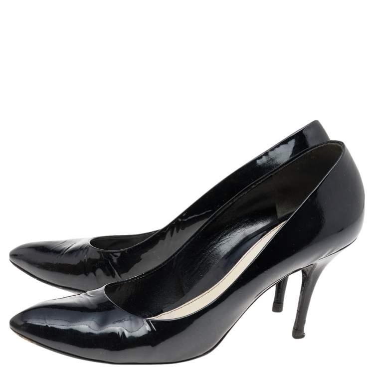 Pre Owned Gucci Black Patent Leather Pumps Size 40