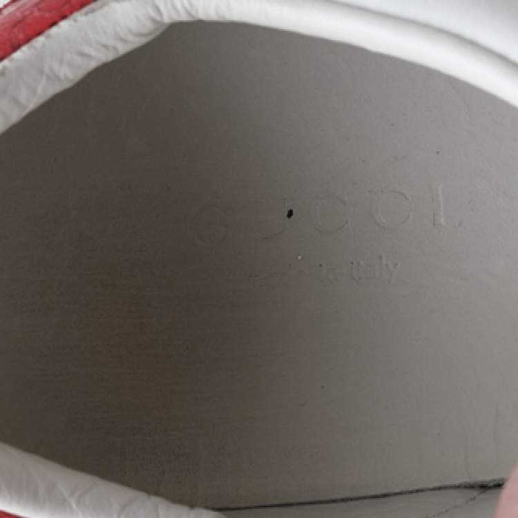 مملوكة مسبقًا Gucci White Leather Ace Snake Embellished Low Top Sneakers Size 37.5