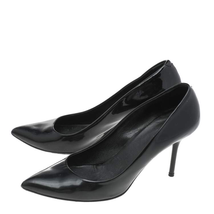 Pre Owned Gucci Black Patent Leather Pointed Toe Pumps Size 37