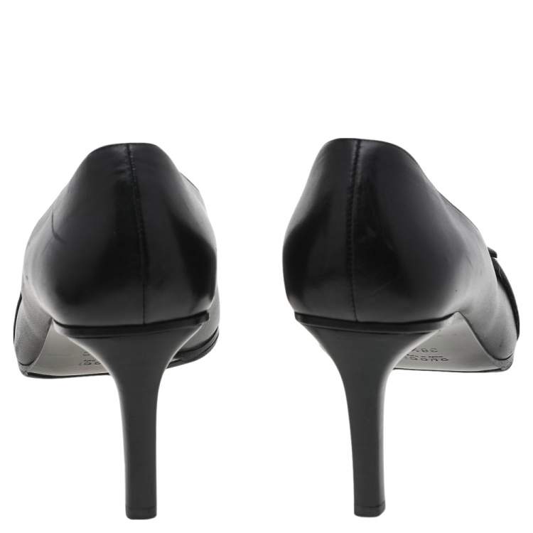 Pre Owned Gucci Vintage Black Leather Pumps Size 38.5