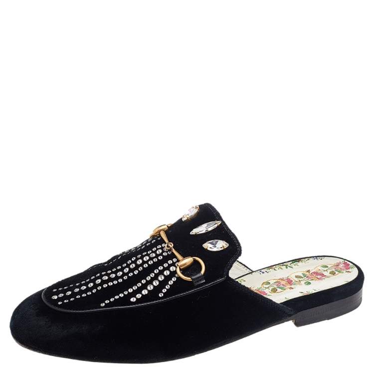 Gucci Velvet Slippers - For Sale on 1stDibs