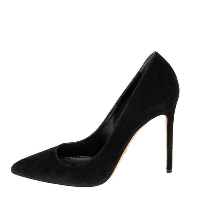 Pre Owned Gucci Black Suede Pointed Toe Pumps Size 38.5