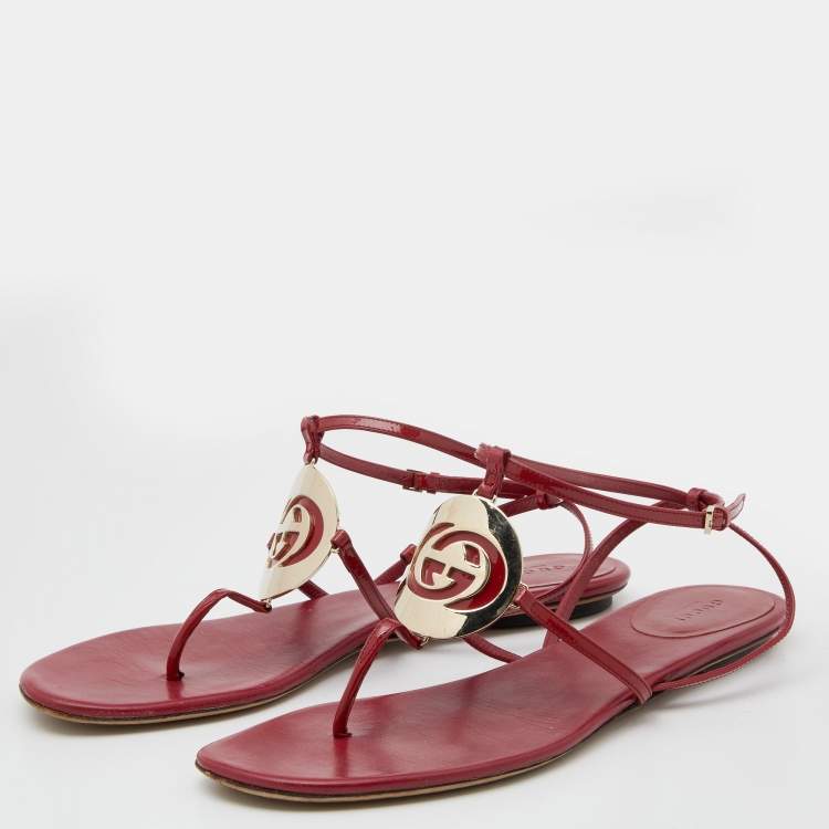 Gucci Women GG Espadrille Slide Sandal Red Size 36 NIB | eBay